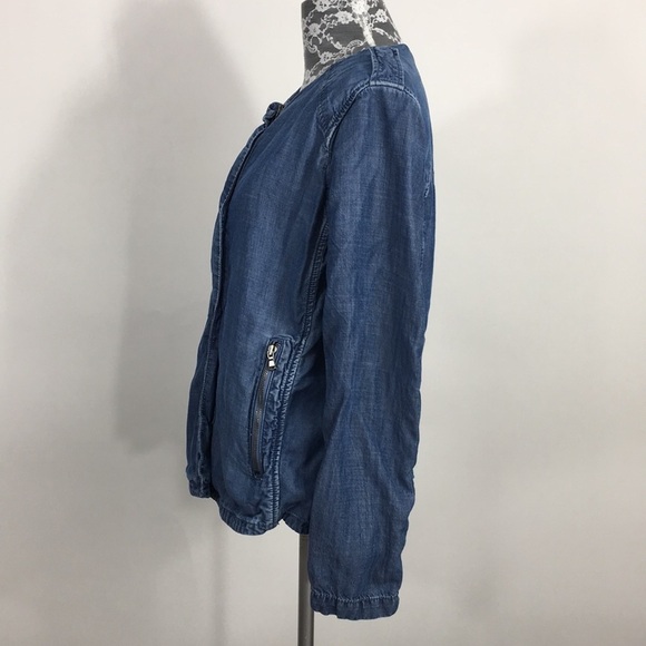 Gap Blue Chambray Zip Lightweight Jacket‎ Top - Picture 4 of 10